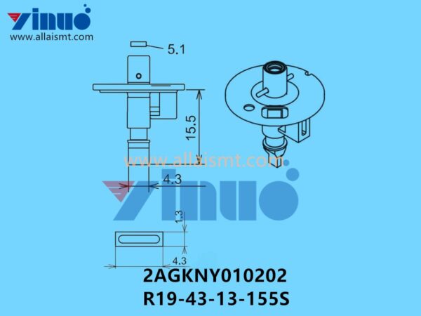 FUJI NXT H04S NOZZLE 2AGKNY010202 R19-43-13-155S